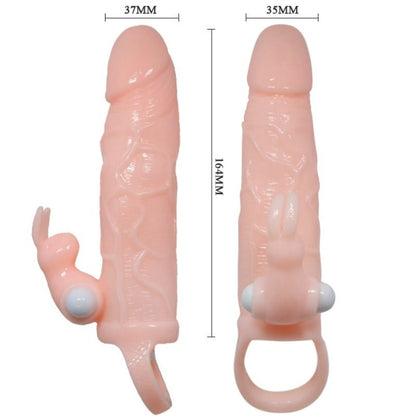 Copertura pene uomo coraggioso con coniglio e carne doppio motore 16.5 cm di Baile, immagine 4