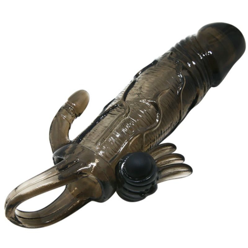 Copri pene Brave man con clit e stimolazione anale doppio bullet nero 16.5 cm di Baile, immagine 5