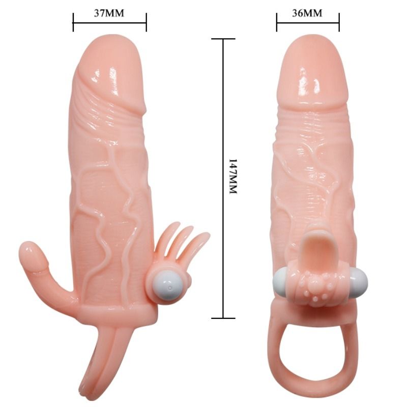 Copertura pene uomo coraggioso con Clitito e carne per stimolazione anale 16.5 cm di Baile, immagine 9