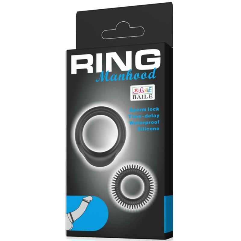 Kit 2 anelli in silicone ring Manhood di Baile, immagine 6