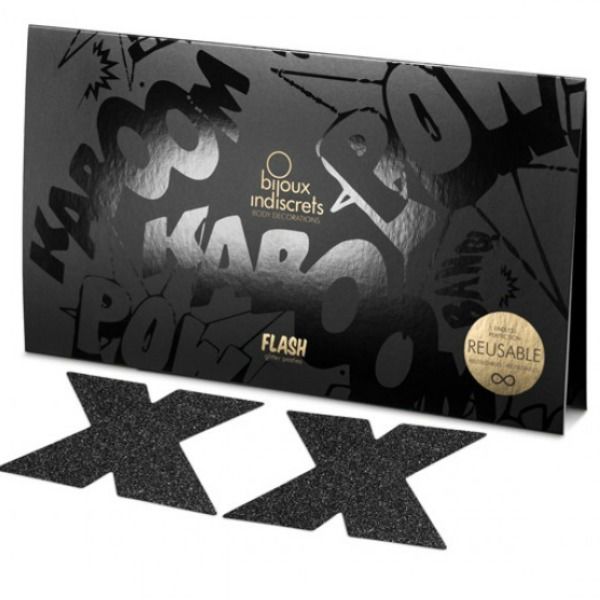 Maschera e benda flash cross neri di Bijoux Indiscrets, immagine 3