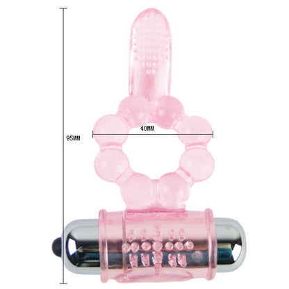 Anello in silicone 10 ritmi di lingua con vibrazione rosa di Baile