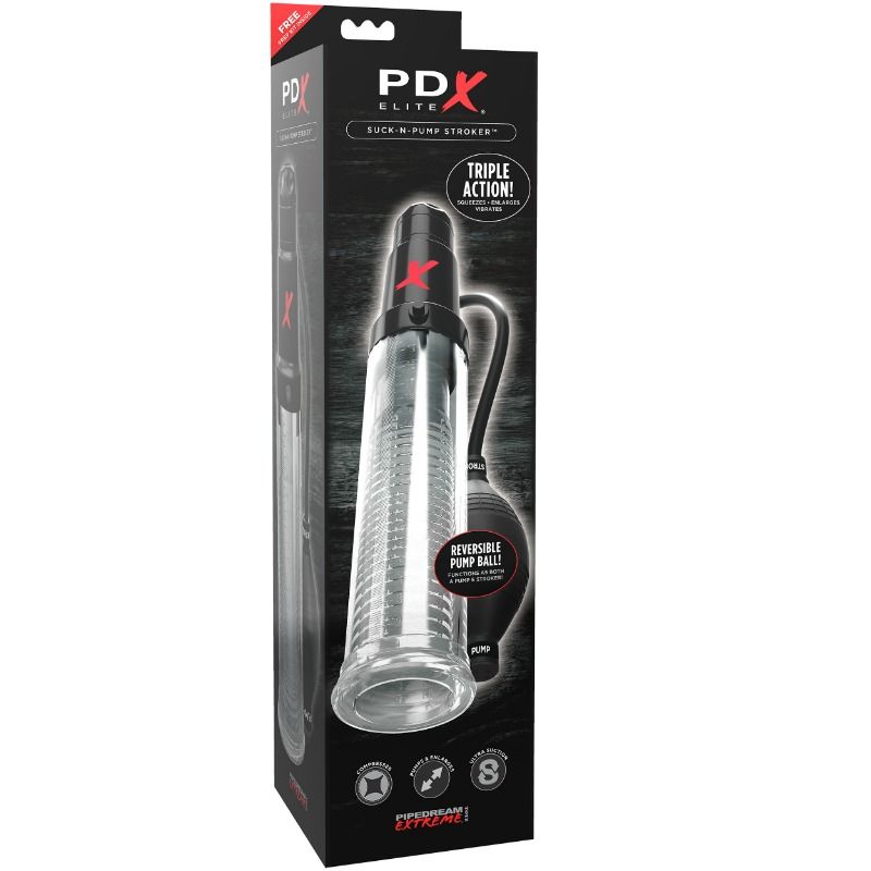 Pompa di aspirazione vibrante per masturbatore suck n pump stroker di PDX Elite