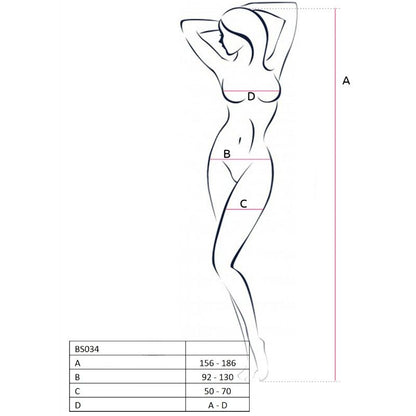 Bodystocking Passion -donna nero taglia unica, immagine 3