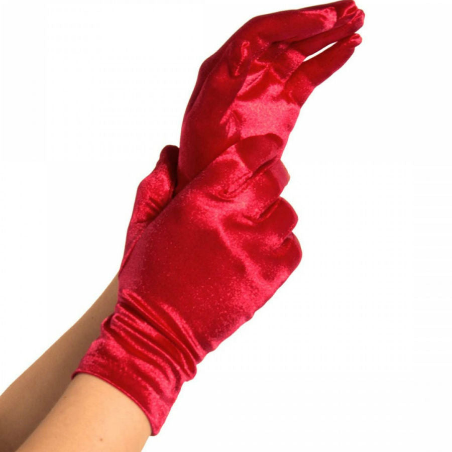 Guanti in raso rosso di Leg Avenue