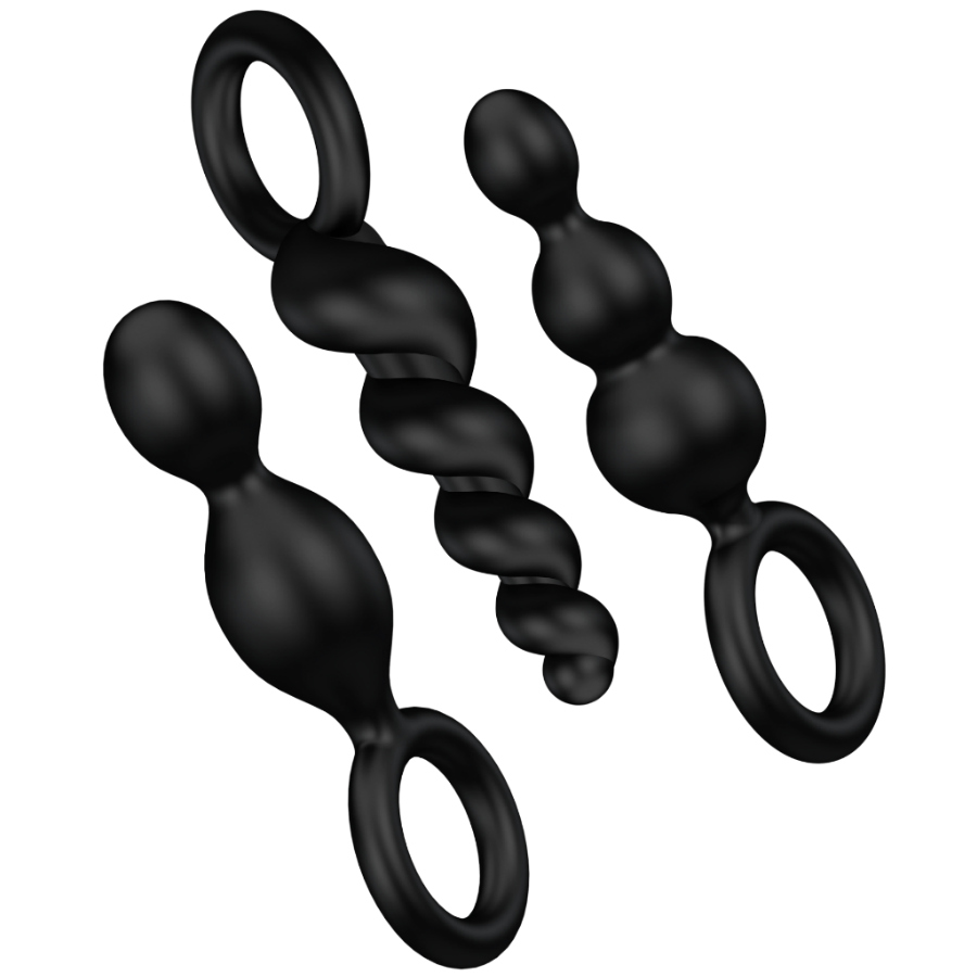 Set 3 Pz tappi anal nero di Satisfyer