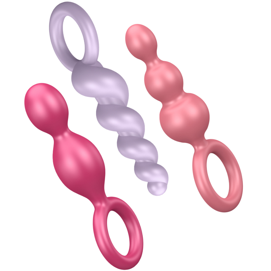 Set 3 Pz tappi anal Tricolore di Satisfyer