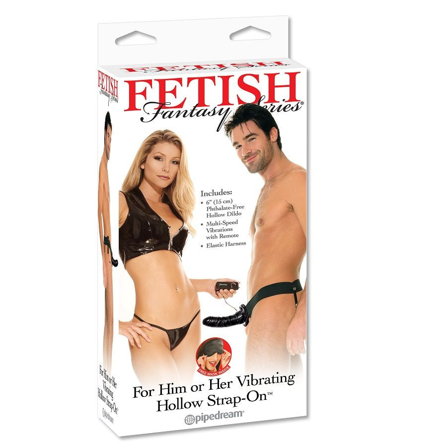 Strap-on cavo vibrante per lei o lui nero di Fetish Fantasy Series
