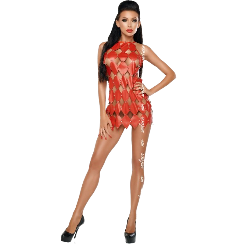 Vestito Gwen schiena nuda rosso L/XL di Me-Seduce