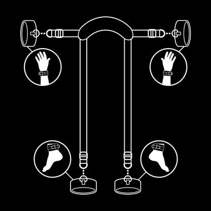 Posizione master con 4 manette rivestite in Noprene di Fetish Submissive, immagine 4