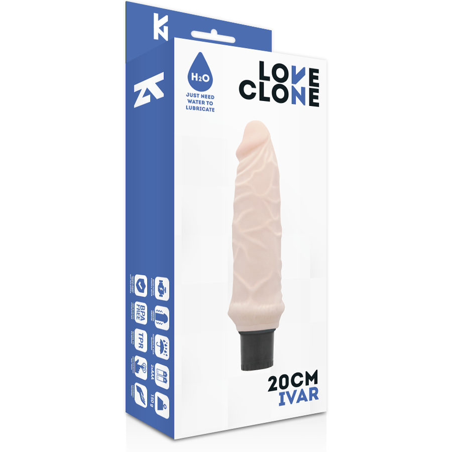 Vibratore Ivar autolubrificante 20 cm Ø 3.7 cm di Loveclone, immagine 4