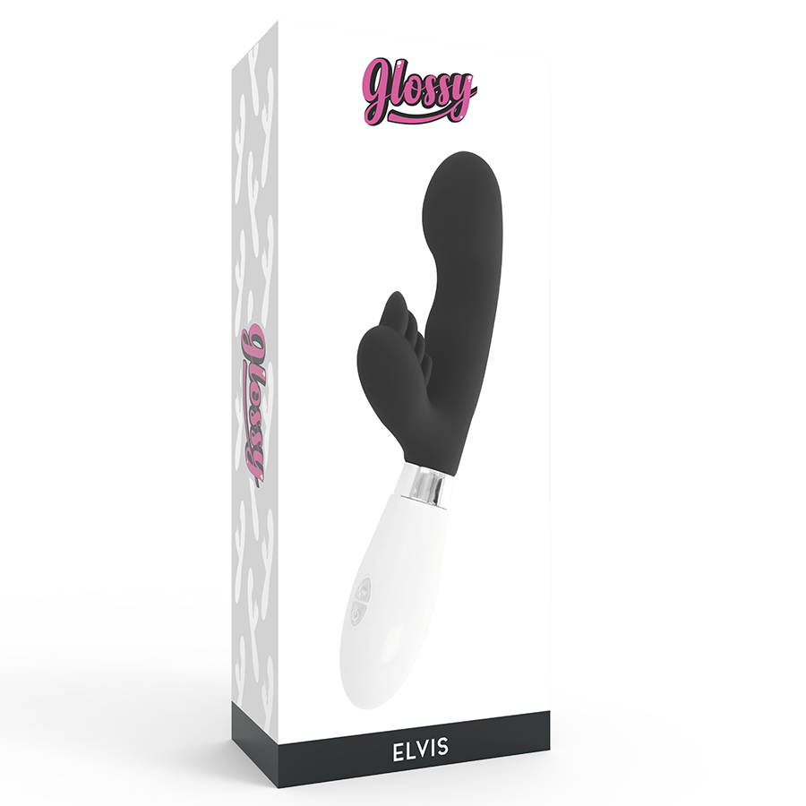 Vibratore rabbit Elvis nero di Glossy, immagine 7
