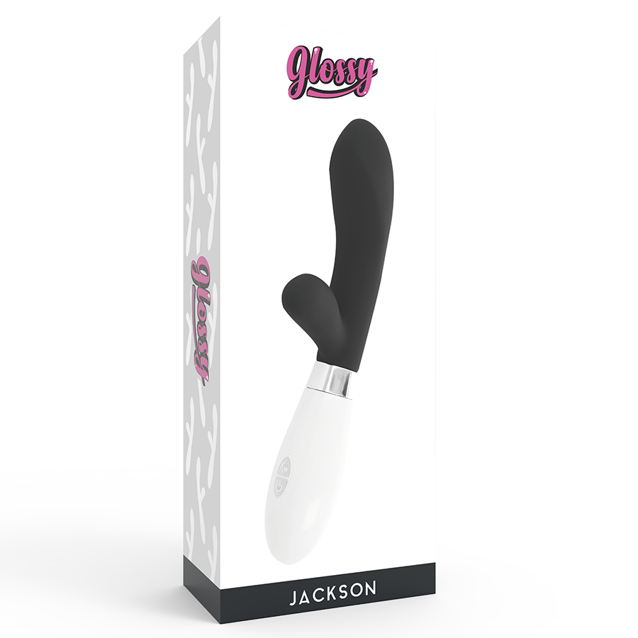 Vibratore rabbit Jackson nero di Glossy, immagine 7