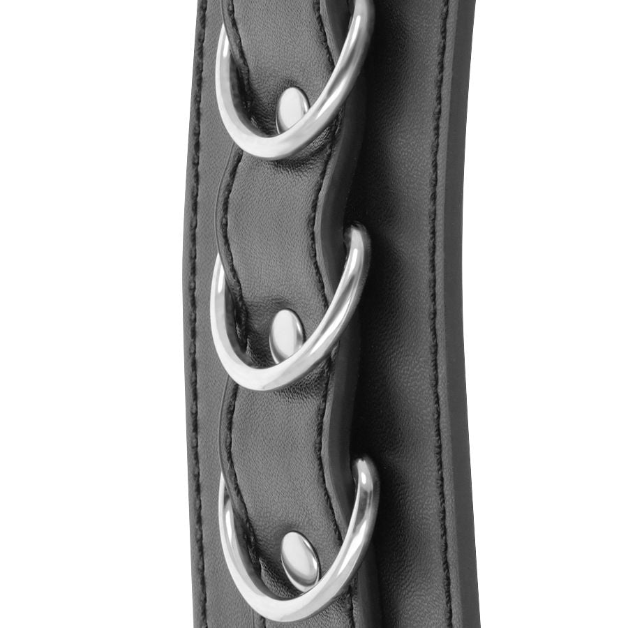 Manette alla caviglia regolabili in pelle nera di Darkness, immagine 4