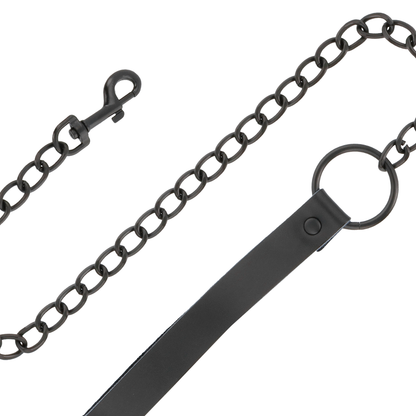 Manette e colletto in pelle nera di Darkness, immagine 5