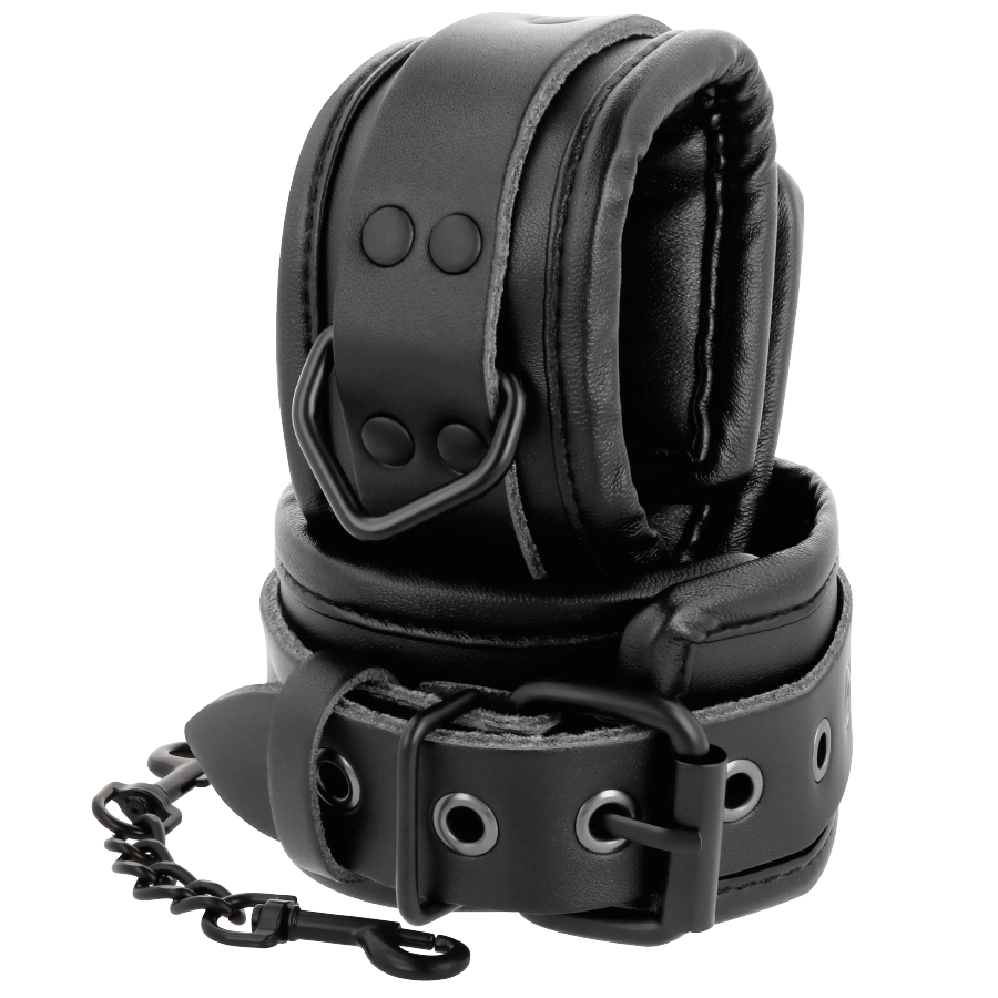 Manette e colletto in pelle nera di Darkness, immagine 3