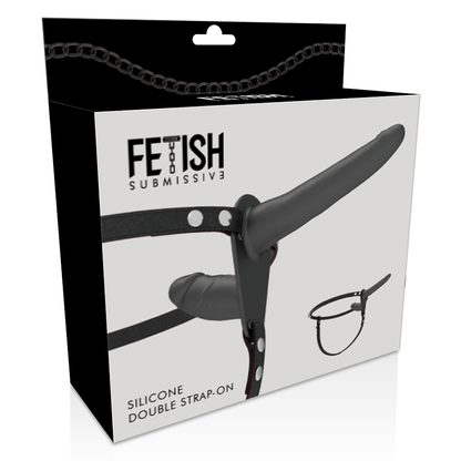 Dildo doppia penetrazione nera di Fetish Submissive Harness, immagine 5