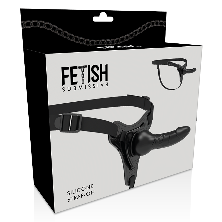 Dildo silicone nero realistico 16 cm di Fetish Submissive Harness, immagine 5