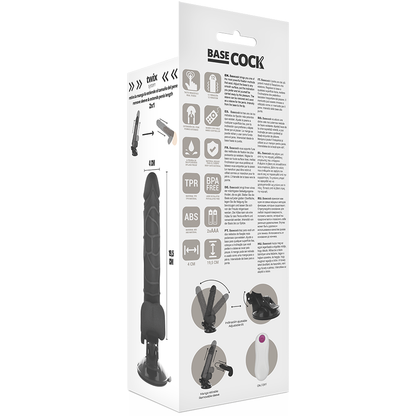 Vibratore realistico telecomando nero con testicoli 19.5 cm Ø 4 cm, immagine 5