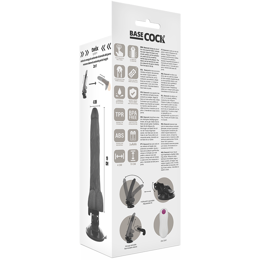 Vibratore realistico telecomando nero 19 cm Ø 4 cm, immagine 5
