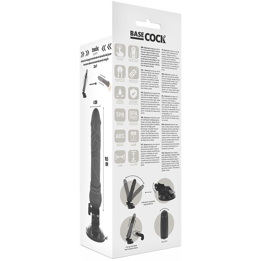 Vibratore realistico telecomando nero 19.5 cm Ø 4 cm, immagine 5
