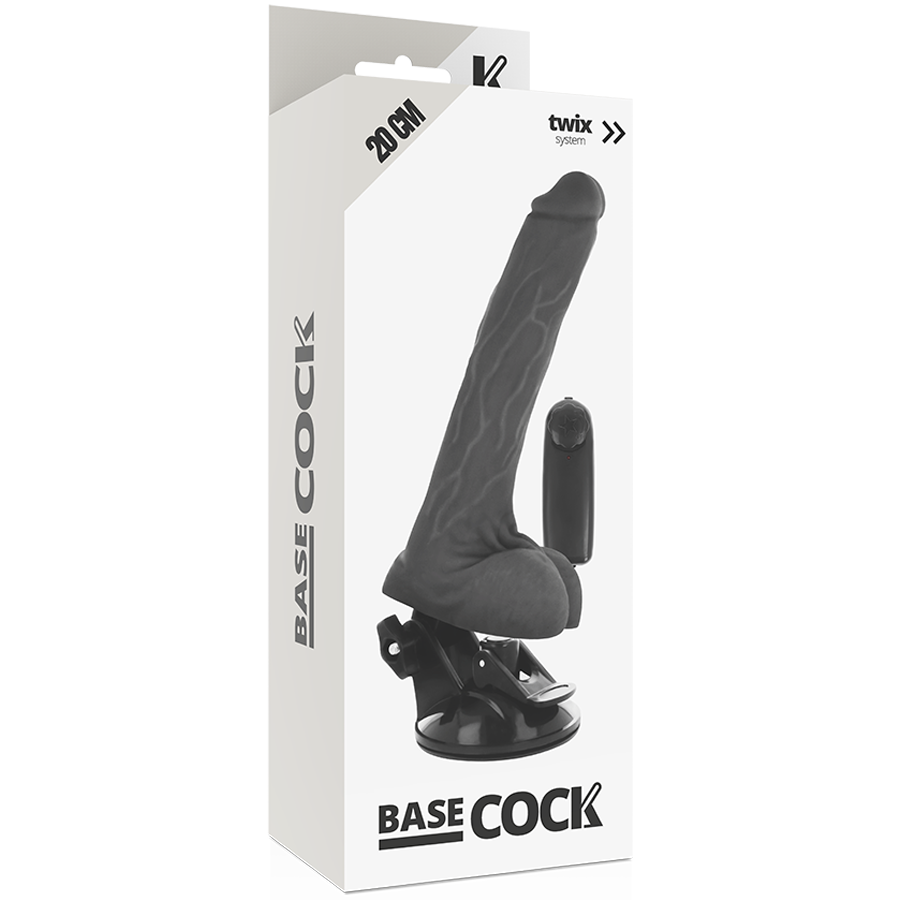Vibratore realistico telecomando nero con testicoli 20 cm Ø 4 cm, immagine 4