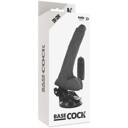 Vibratore realistico telecomando nero con testicoli 20 cm Ø 4 cm, immagine 4