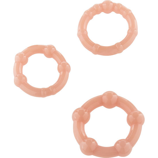 Set di tre anelli per pene in pelle di Seven Creations