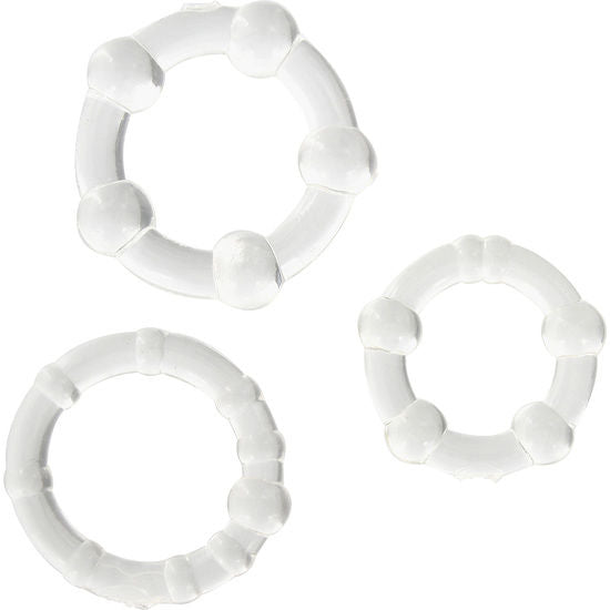 Set di tre anelli per pene trasparenti di Seven Creations