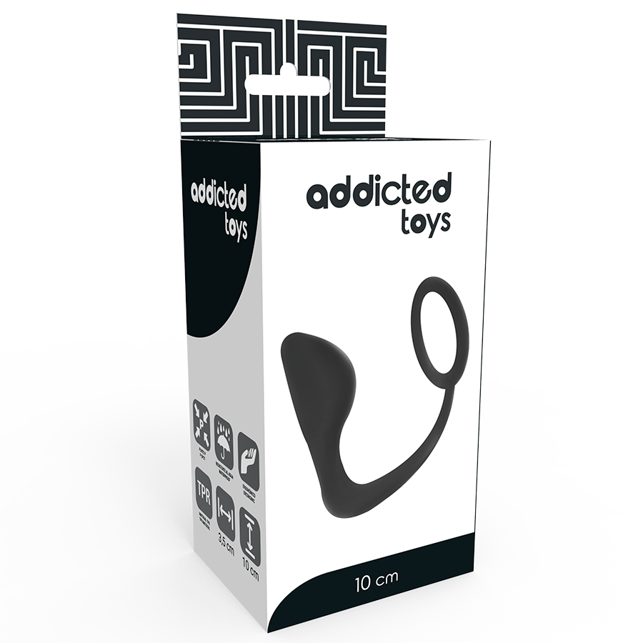Plug anale con anello pene nero di Addicted Toys, immagine 4