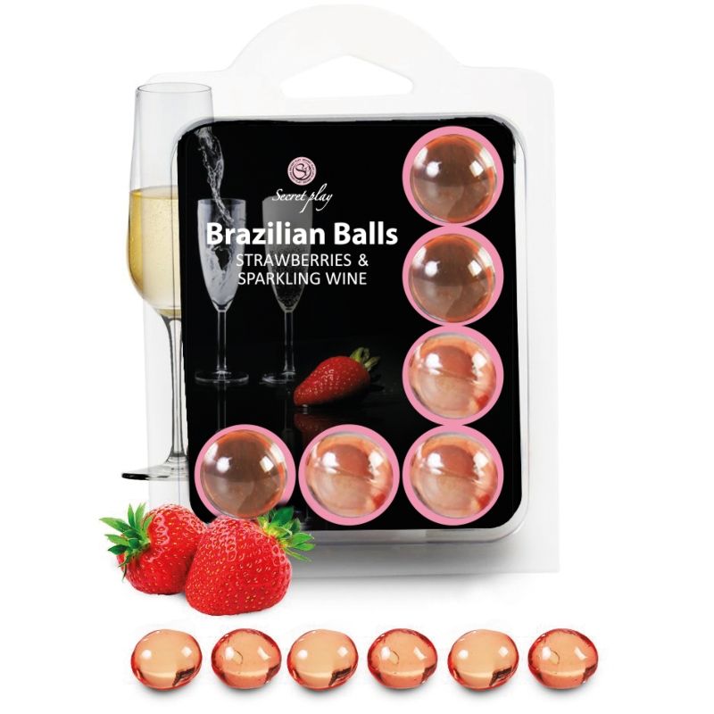 Set 6 palline Brasiliani fragole con cava di Secretplay