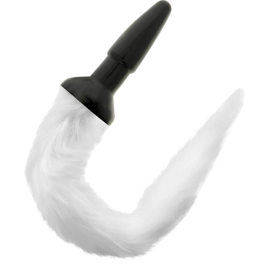 Plug anale in silicone con coda bianca di Darkness, immagine 2