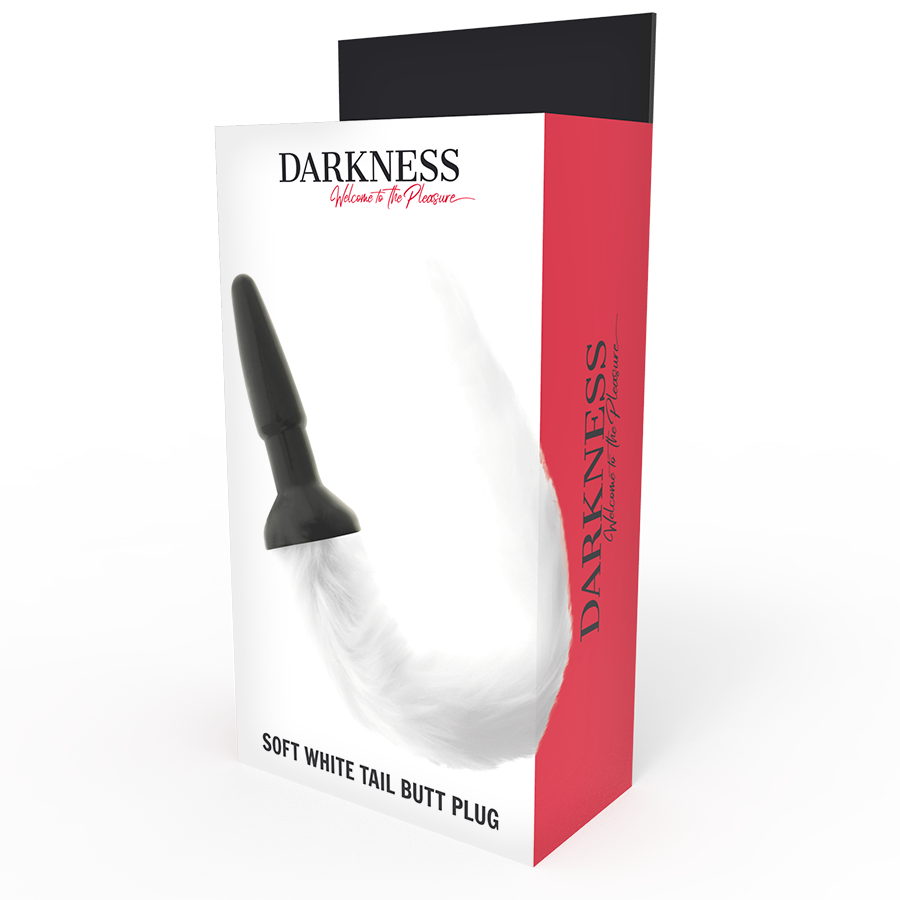 Plug anale in silicone con coda bianca di Darkness, immagine 3
