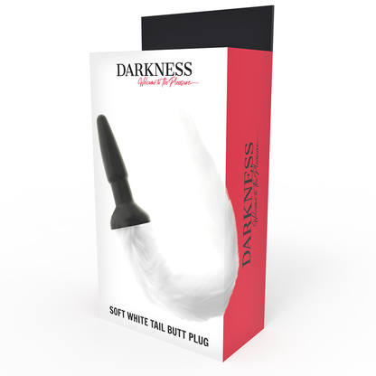 Plug anale in silicone con coda bianca di Darkness, immagine 3