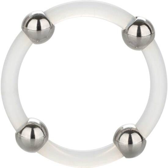 Anello in silicone con perline in acciaio L di Calexotics