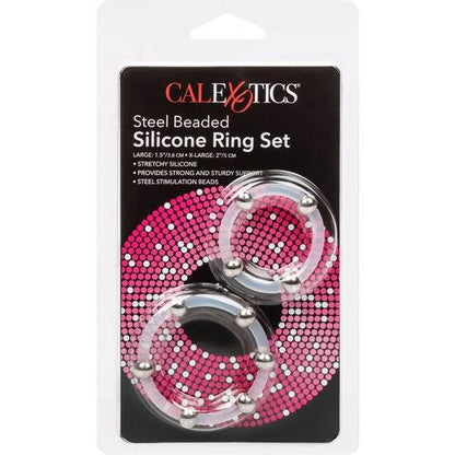 Set di anelli in silicone con perline in acciaio di Calexotics, immagine 3