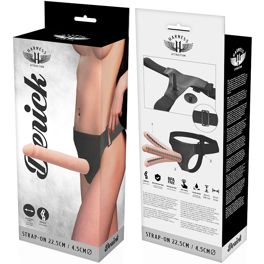 Dildo Derick carne articolabile 22.5 cm Ø 4.5 cm di Harness Attraction, immagine 6