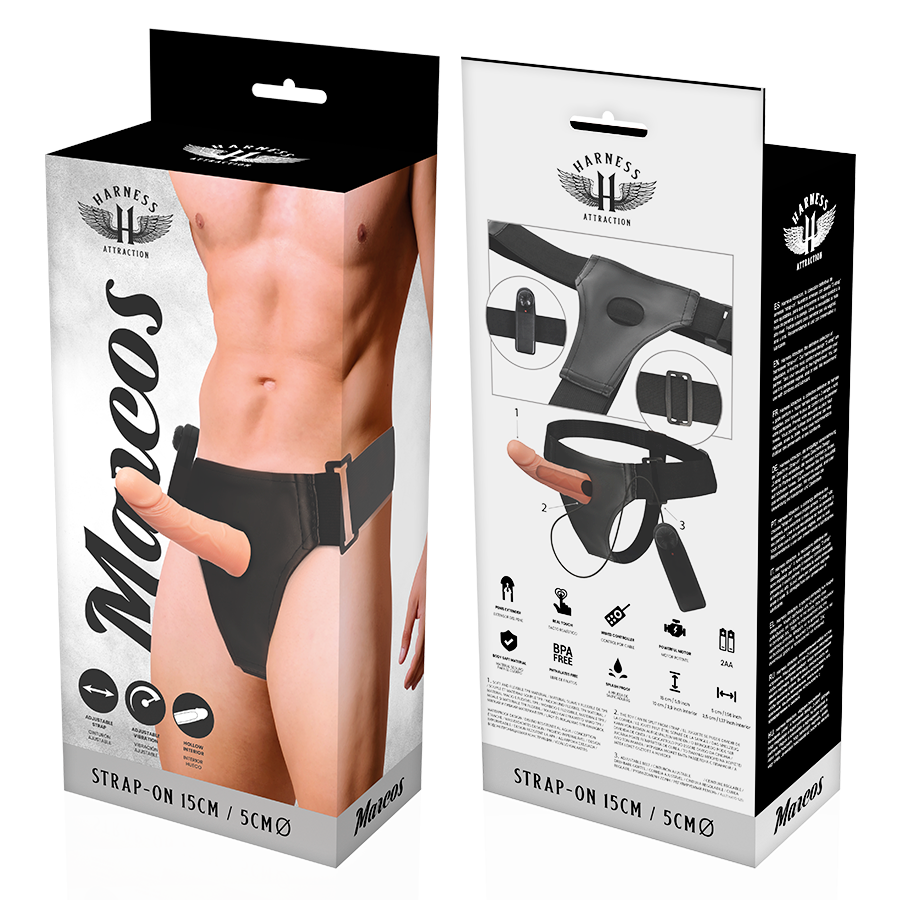Rnes Telai cavi con vibratore 15 cm Ø 5 cm di Harness Attraction, immagine 7