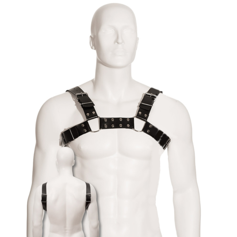Imbracatura per bull Dog nera di Leather Body