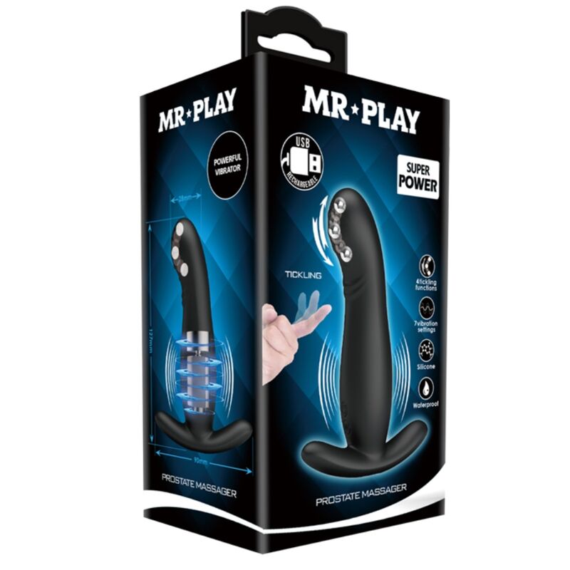 Massaggiatore prostatico nero ricaricabile di Mr Play, immagine 9