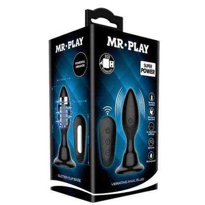 Plug anale con telecomando vibrazione nero di Mr Play, immagine 9