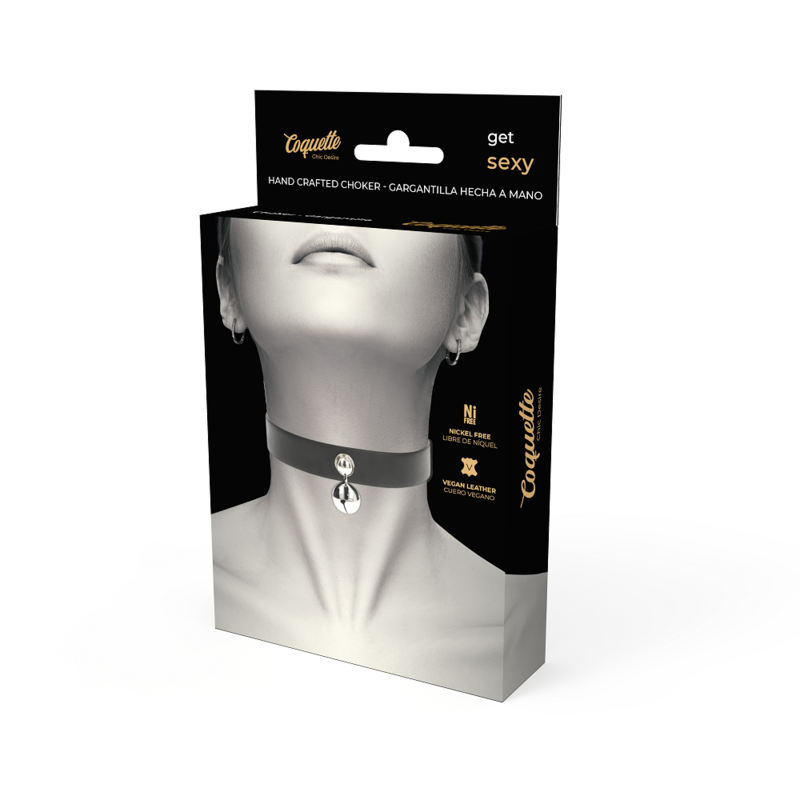 Collana in pelle vegana accessorio donna con Sonaglio di Coquette Chic Desire, immagine 5