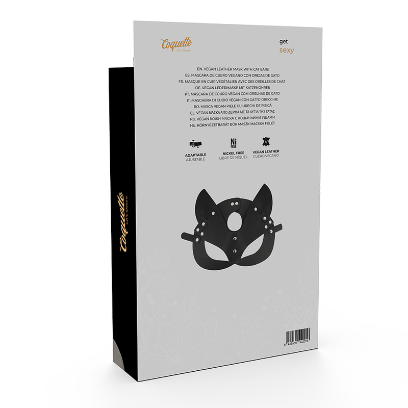 Maschera vegana in pelle con orecchie di gatto di Coquette Chic Desire, immagine 6