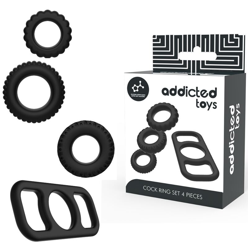 Set di anelli per pene - 4 pezzi di Addicted Toys