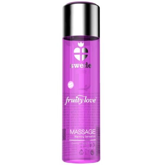 Olio da massaggio Fruity love effetto riscaldante lampone rosa e Rabarbaro 60 ml di Swede