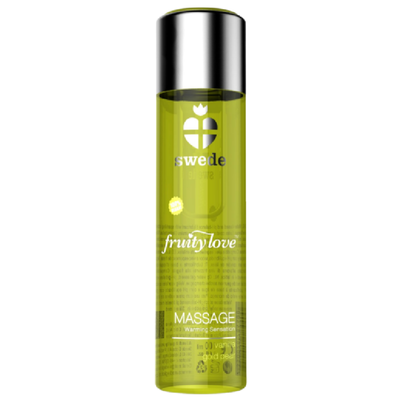 Olio da massaggio Fruity love effetto riscaldante vaniglia e pera oro 120 ml di Swede