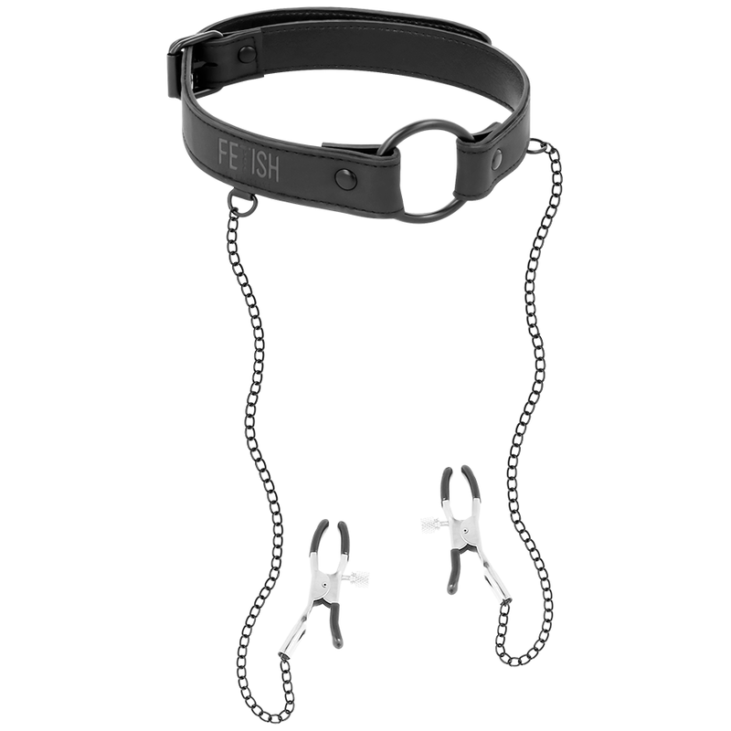 Anello gag con morsetti per capezzoli di Fetish Submissive