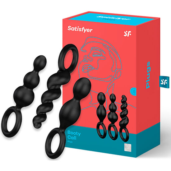 Set 3 Pz tappi anal nero di Satisfyer, immagine 2