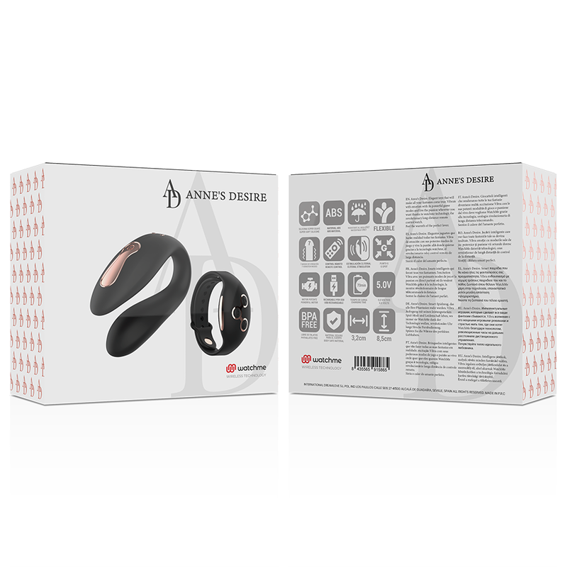 Ovetto vibrante dual pleasure Tecnolog a watchme Nero/oro di Anne's Desire, immagine 16