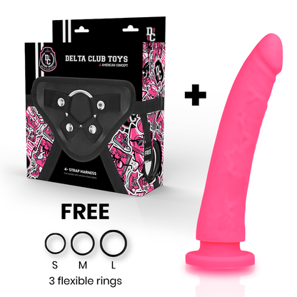 Imbracatura Toys e dong silicone rosa 20 cm Ø 4 cm di Delta Club, immagine 2